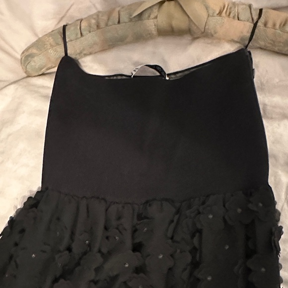 Zara 3-D Flower Black Strapless Dress - Picture 3 of 5